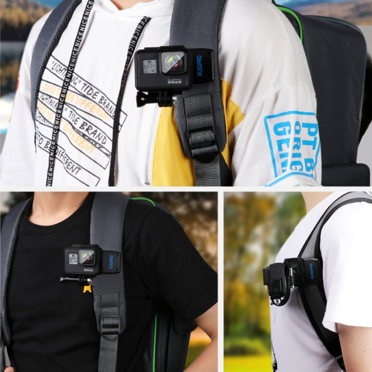 RUIGPRO 360 Degree Rotation J-Type Backpack Rec-Mounts Clip Clamp Mount with Screw for GoPro HERO9 Black / HERO8 Black /HERO7 /6 /5, DJI Osmo Action, Xiaoyi and Other Action Cameras - Mount & Holder by RUIGPRO | Online Shopping South Africa | PMC Jewellery | Buy Now Pay Later Mobicred