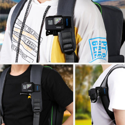 RUIGPRO 360 Degree Rotation J-Type Backpack Rec-Mounts Clip Clamp Mount with Screw for GoPro HERO9 Black / HERO8 Black /HERO7 /6 /5, DJI Osmo Action, Xiaoyi and Other Action Cameras - Mount & Holder by RUIGPRO | Online Shopping South Africa | PMC Jewellery | Buy Now Pay Later Mobicred