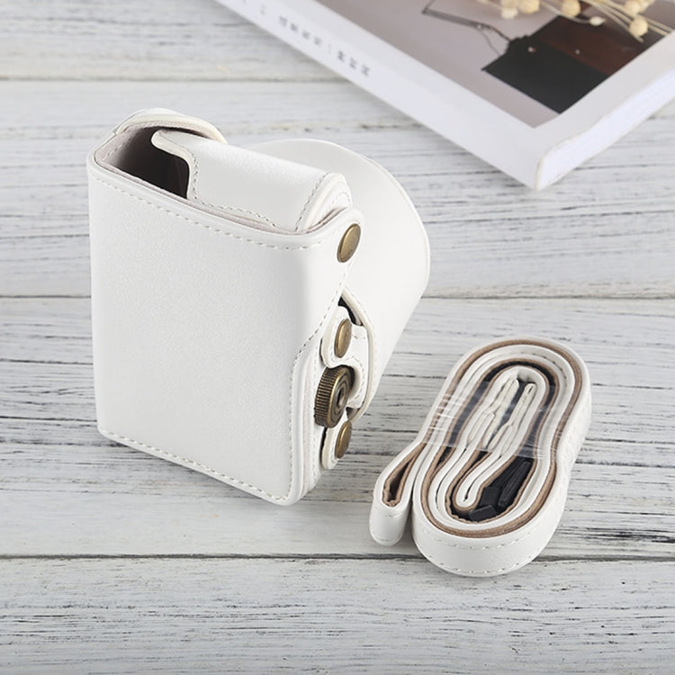 Full Body Camera PU Leather Case Bag with Strap for Sony A5100 / A5000 / NEX-3N (16-50mm / 40.5mm Lens) (White)
