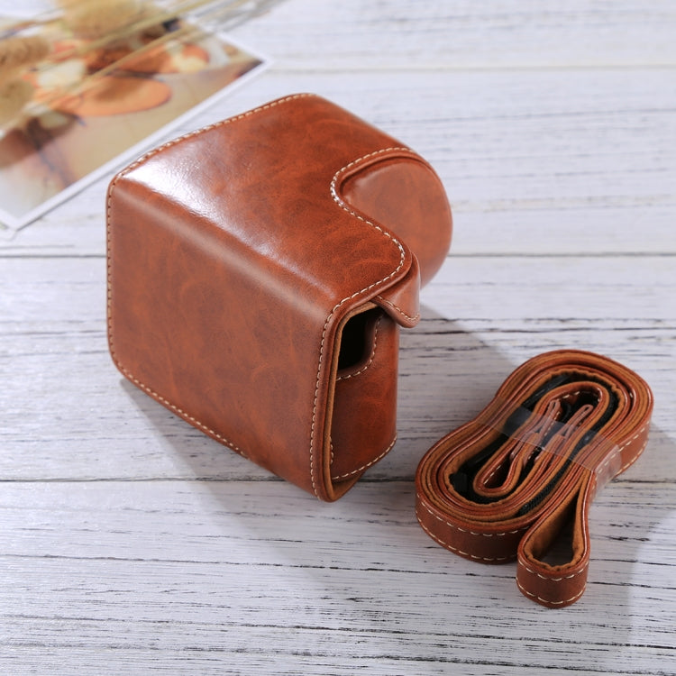 Full Body Camera PU Leather Case Bag with Strap for Sony A5100 / A5000 / NEX-3N (16-50mm / 40.5mm Lens)(Brown)