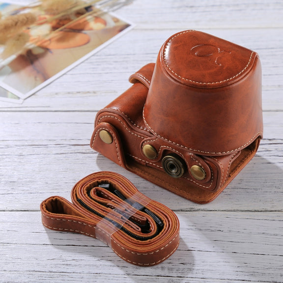 Full Body Camera PU Leather Case Bag with Strap for Sony A5100 / A5000 / NEX-3N (16-50mm / 40.5mm Lens)(Brown)