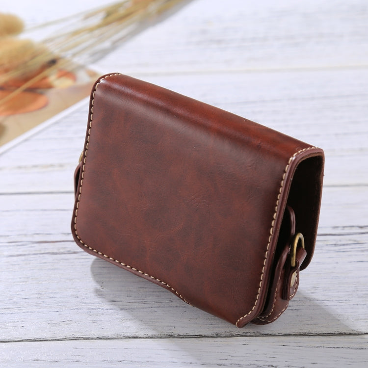 Full Body Camera PU Leather Camera Case Bag with Strap for Canon PowerShot G7 X Mark II (Coffee)