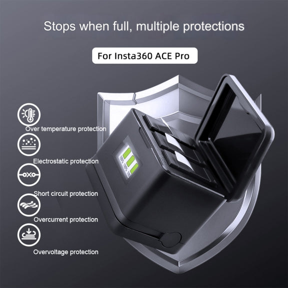 For Insta360 Ace Pro / Ace Tri-Battery Charging Box Case (Black)