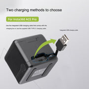 For Insta360 Ace Pro / Ace Tri-Battery Charging Box Case (Black)