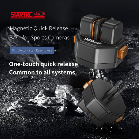 STARTRC VCR Snap-Mag Magnetic Quick Release Base Mount For GoPro (Black)