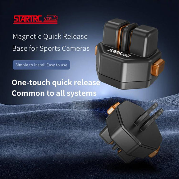 STARTRC VCR Snap-Mag Magnetic Quick Release Base Mount For GoPro (Black)