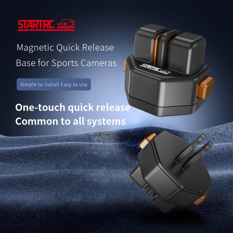 STARTRC VCR Snap-Mag Magnetic Quick Release Base Mount For GoPro (Black)