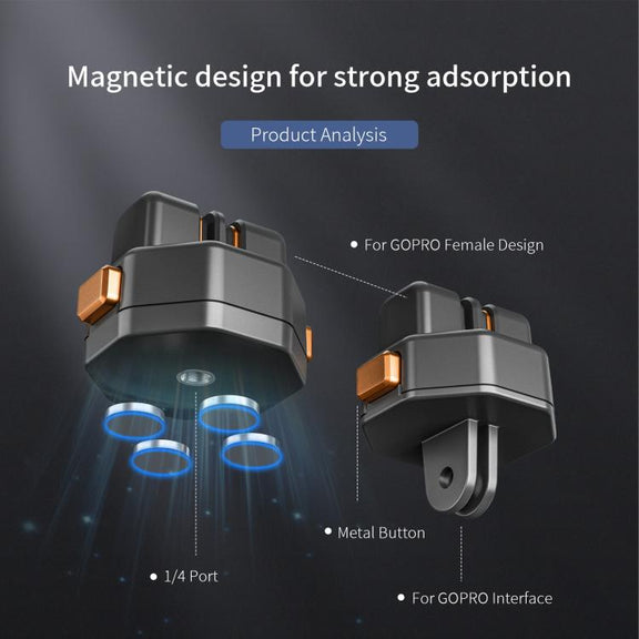 STARTRC VCR Snap-Mag Magnetic Quick Release Base Mount For GoPro (Black)