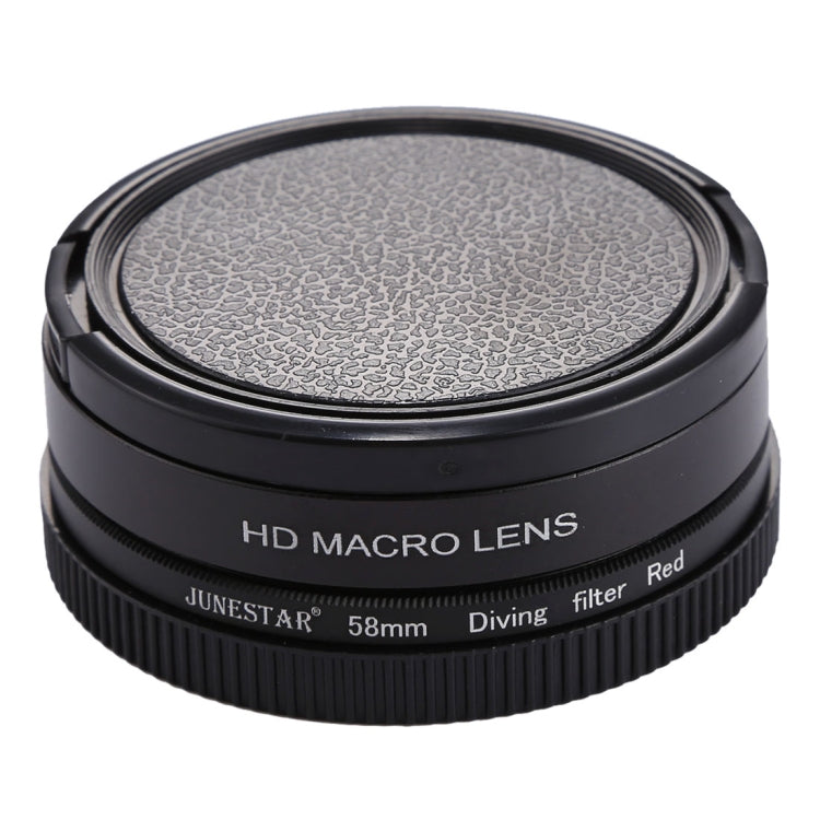 JSR 58mm 16X Macro Lens + Red Diving Lens Filter with Lens Cover + Lens Filter Ring Adapter + String + Cleaning Cloth for GoPro HERO6 /5 Dive Housing - free shipping - PMC TechLife - Order now!