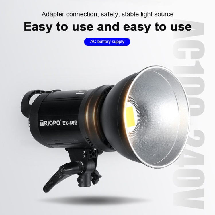 TRIOPO EX-60W Studio Flash Built-in Dissipate Heat System with EX-60III LED Single Light - free shipping - PMC Jewellery - Order now!