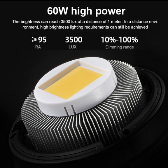 TRIOPO EX-60W Studio Flash Built-in Dissipate Heat System with EX-60III LED Single Light