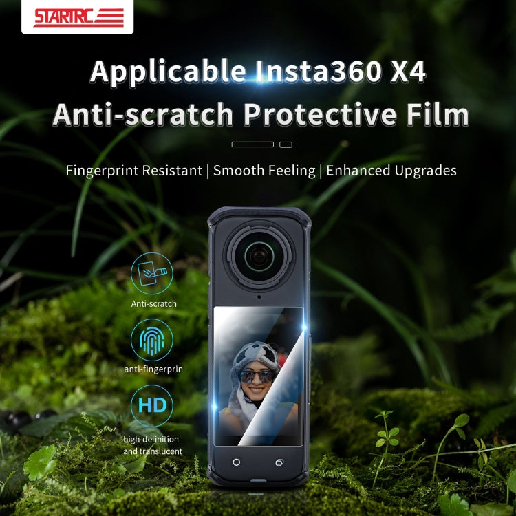 For Insta360 X5 / X4 STARTRC 2pcs HD Tempered Glass Film (Black) - free shipping - PMC Jewellery - Order now!