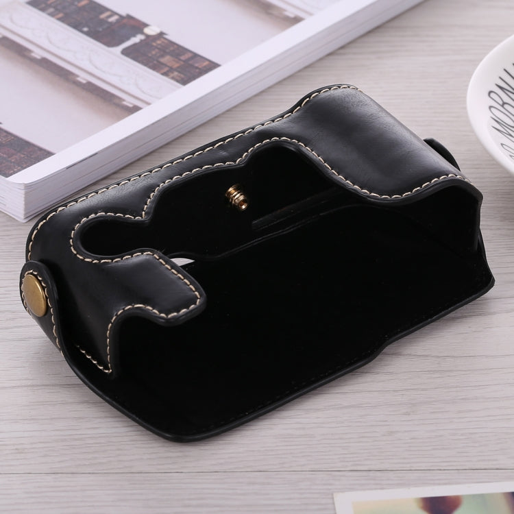 1/4 inch Thread PU Leather Camera Half Case Base for FUJIFILM X-A3 / X-A10(Black)