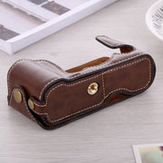 1/4 inch Thread PU Leather Camera Half Case Base for FUJIFILM X-A3 / X-A10(Coffee)