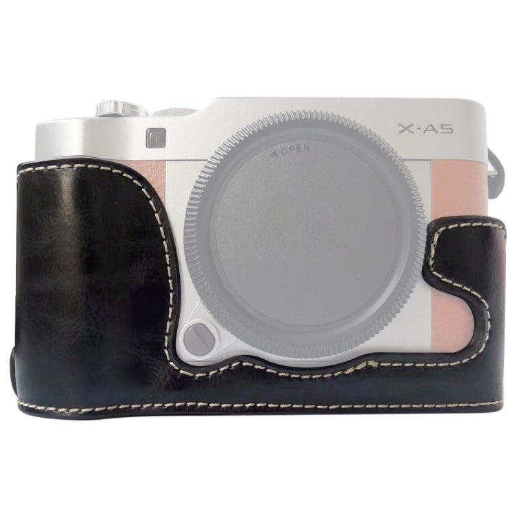 1/4 inch Thread PU Leather Camera Half Case Base for FUJIFILM X-A5 / X-A20(Black) - free shipping - PMC TechLife - Order now!
