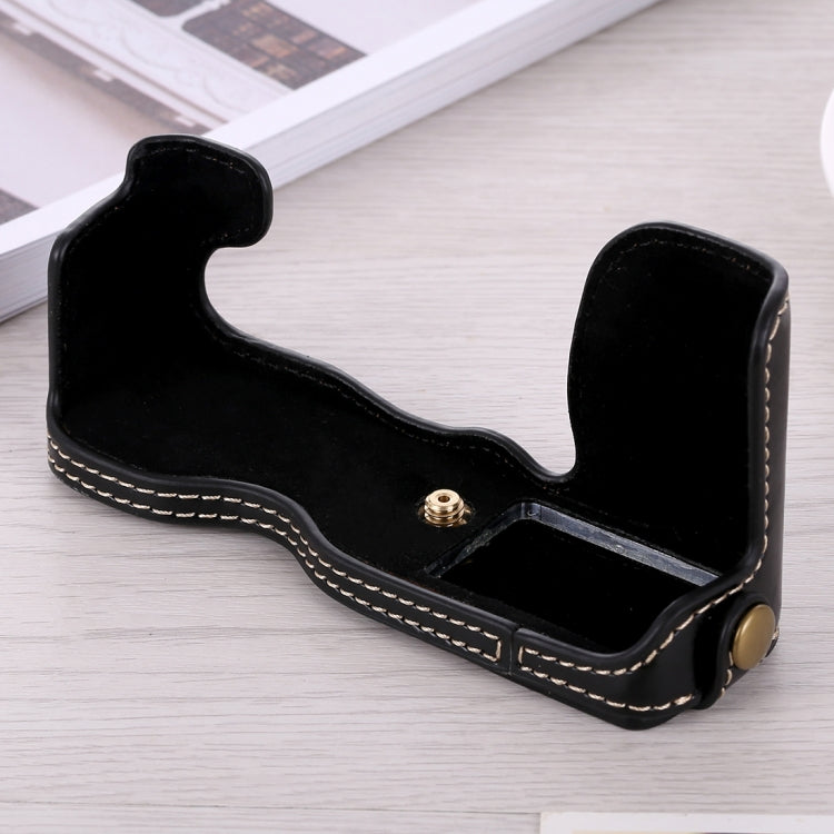 1/4 inch Thread PU Leather Camera Half Case Base for FUJIFILM X-A5 / X-A20(Black) - free shipping - PMC TechLife - Order now!