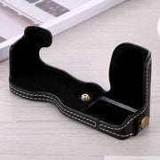 1/4 inch Thread PU Leather Camera Half Case Base for FUJIFILM X-A5 / X-A20(Black)