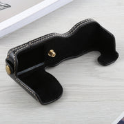1/4 inch Thread PU Leather Camera Half Case Base for FUJIFILM X-A5 / X-A20(Black)