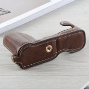 1/4 inch Thread PU Leather Camera Half Case Base for FUJIFILM X-A5 / X-A20(Coffee)