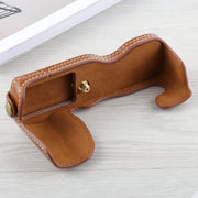 1/4 inch Thread PU Leather Camera Half Case Base for FUJIFILM X-A5 / X-A20(Brown)