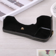 1/4 inch Thread PU Leather Camera Half Case Base for Sony ILCE-A9 / A9 / A7RIII(Black)