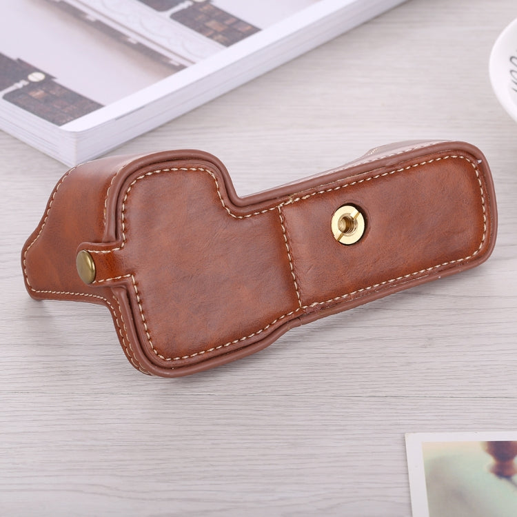 1/4 inch Thread PU Leather Camera Half Case Base for Sony ILCE-A9 / A9 / A7RIII(Brown) - free shipping - PMC TechLife - Order now!