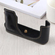 1/4 inch Thread PU Leather Camera Half Case Base for Leica DLUX TYP 109 (Black)