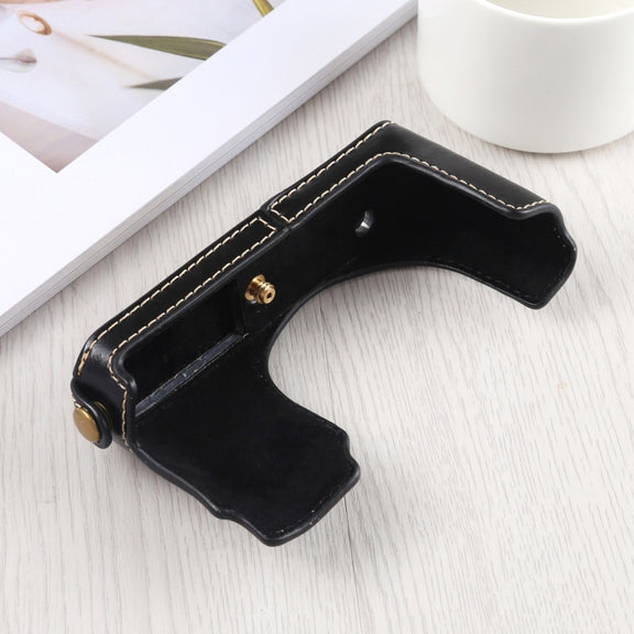 1/4 inch Thread PU Leather Camera Half Case Base for Leica DLUX TYP 109 (Black)