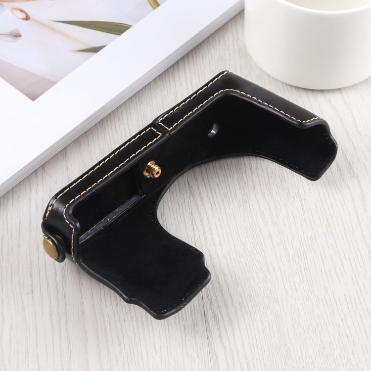 1/4 inch Thread PU Leather Camera Half Case Base for Leica DLUX TYP 109 (Black)