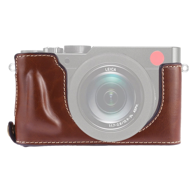 1/4 inch Thread PU Leather Camera Half Case Base for Leica DLUX TYP 109 (Coffee) - free shipping - PMC TechLife - Order now!