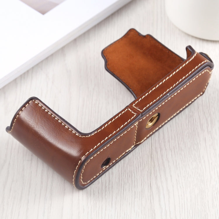 1/4 inch Thread PU Leather Camera Half Case Base for Leica DLUX TYP 109 (Coffee) - free shipping - PMC TechLife - Order now!