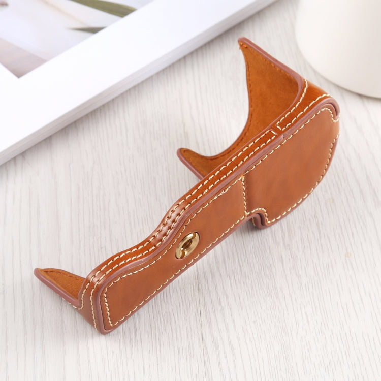 1/4 inch Thread PU Leather Camera Half Case Base for Sony A6400 / ILCE-A6400 (Brown) - free shipping - PMC TechLife - Order now!