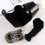 Full Body Camera PU Leather Case Bag with Strap for Sony A6400 / ILCE-A6400 (Black)