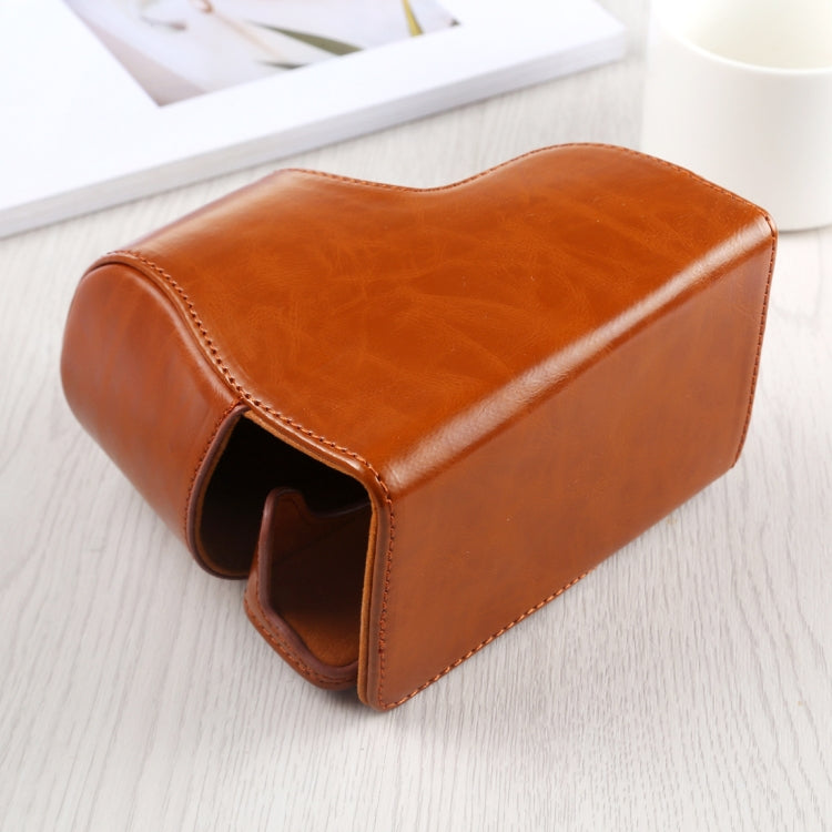 Full Body Camera PU Leather Case Bag with Strap for Sony A6400 / ILCE-A6400 (Brown) - free shipping - PMC TechLife - Order now!