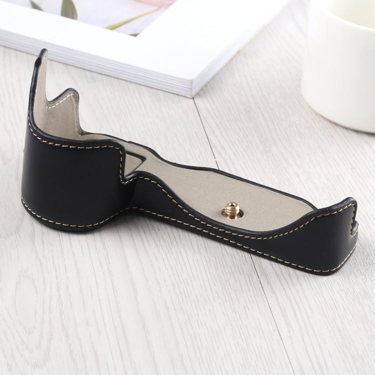 1/4 inch Thread PU Leather Camera Half Case Base for Nikon Z6 / Z7 (Black)