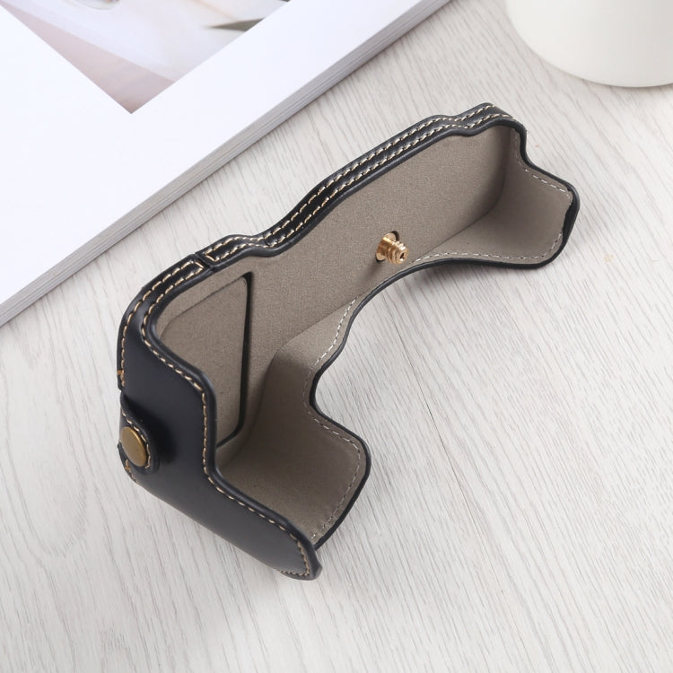 1/4 inch Thread PU Leather Camera Half Case Base for Nikon Z6 / Z7 (Black)