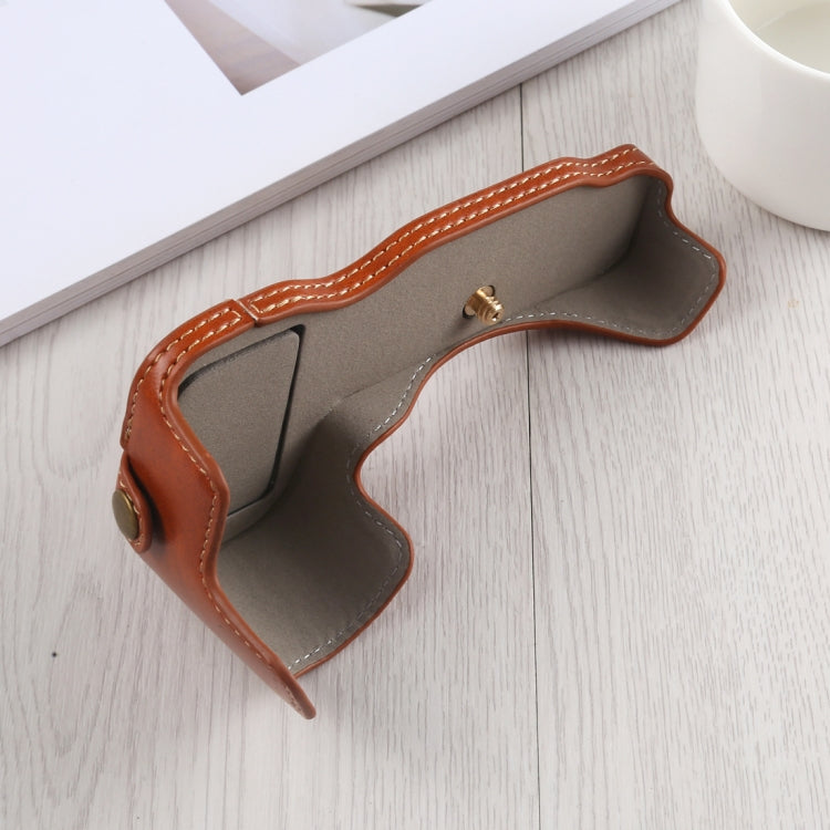 1/4 inch Thread PU Leather Camera Half Case Base for Nikon Z6 / Z7 (Brown) - free shipping - PMC TechLife - Order now!