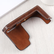 1/4 inch Thread PU Leather Camera Half Case Base for Leica TL (Typ 701) (Coffee)