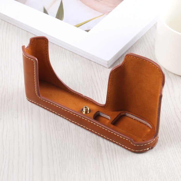 1/4 inch Thread PU Leather Camera Half Case Base for Leica TL (Typ 701) (Brown) - free shipping - PMC TechLife - Order now!