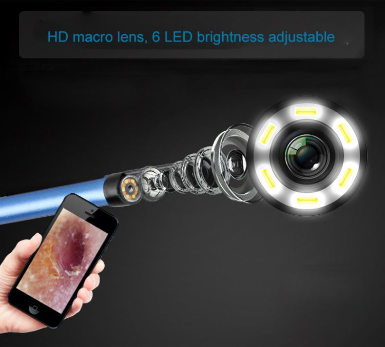 2 in 1 USB HD Visual Earwax Clean Tool Endoscope Borescope with LED Lights & Wifi, Cable length: 2m (Blue) -  by PMC TechLife | Online Shopping South Africa | PMC TechLife | Buy Now Pay Later Mobicred