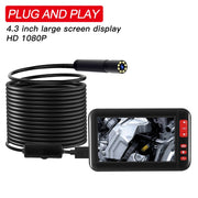 P20 4.3 Inch Screen Display HD1080P Inspection Endoscope with 8 LEDs, Length: 2m, Lens Diameter: 8mm, Hard Line