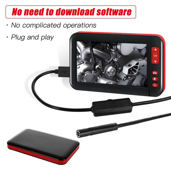 P20 4.3 Inch Screen Display HD1080P Inspection Endoscope with 8 LEDs, Length: 5m, Lens Diameter: 8mm, Mild Line