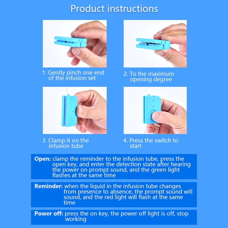 5 PCS BJYSY-001 Infusion Reminder Alarm Sensor Monitor Hospital Security(Blue) - Others Alarm by PMC Jewellery | Online Shopping South Africa | PMC Jewellery | Buy Now Pay Later Mobicred