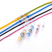 100 PCS AWG16-14 1.5-2.5mm Seal Heat Shrink Butt Wire Connectors Blue Terminals Solder Sleeve(Blue)