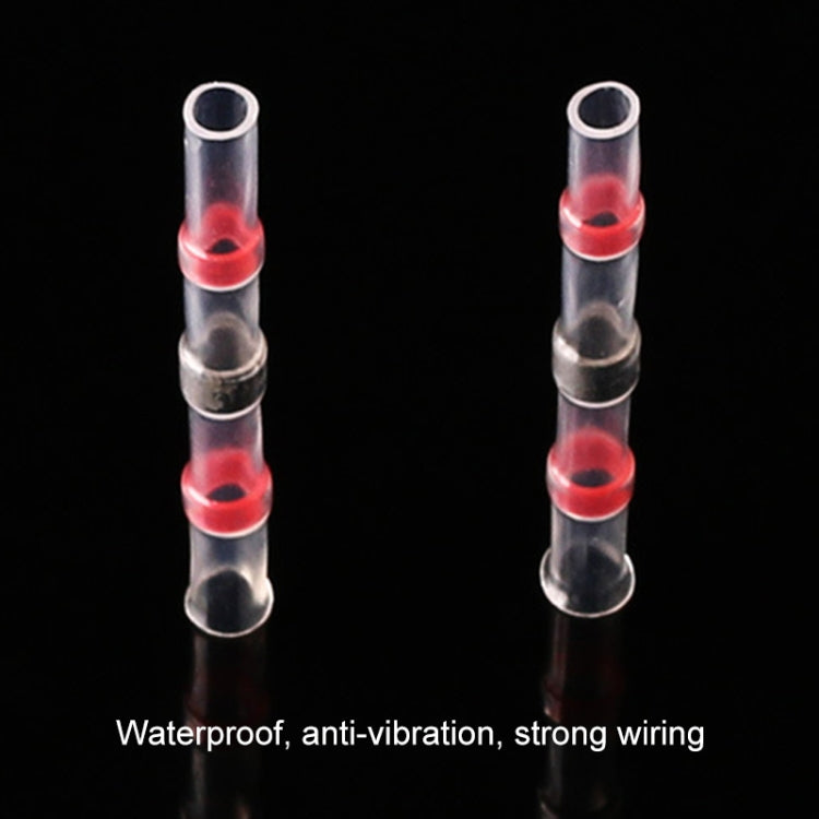 100 PCS AWG22-18 0.5-1.5mm Seal Heat Shrink Butt Wire Connectors Red Terminals Solder Sleeve(Red)