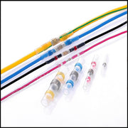 100 PCS AWG22-18 0.5-1.5mm Seal Heat Shrink Butt Wire Connectors Red Terminals Solder Sleeve(Red)