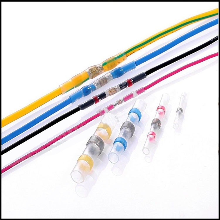 100 PCS AWG22-18 0.5-1.5mm Seal Heat Shrink Butt Wire Connectors Red Terminals Solder Sleeve(Red)