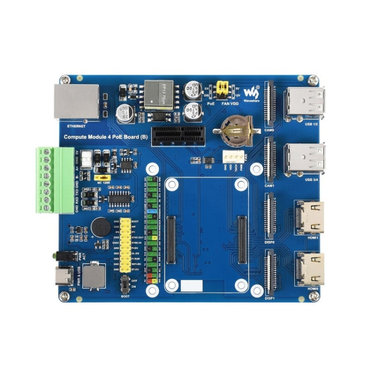 Waveshare Compute Module IO Board with PoE Feature (Type B) for Raspberry Pi all Variants of CM4 - free shipping - PMC Jewellery - Order now!