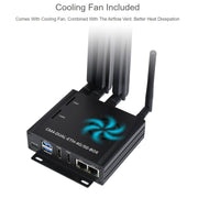 Waveshare Dual Gigabit Ethernet 5G/4G Computer Box with Cooling Fan for Raspberry Pi CM4(EU Plug)