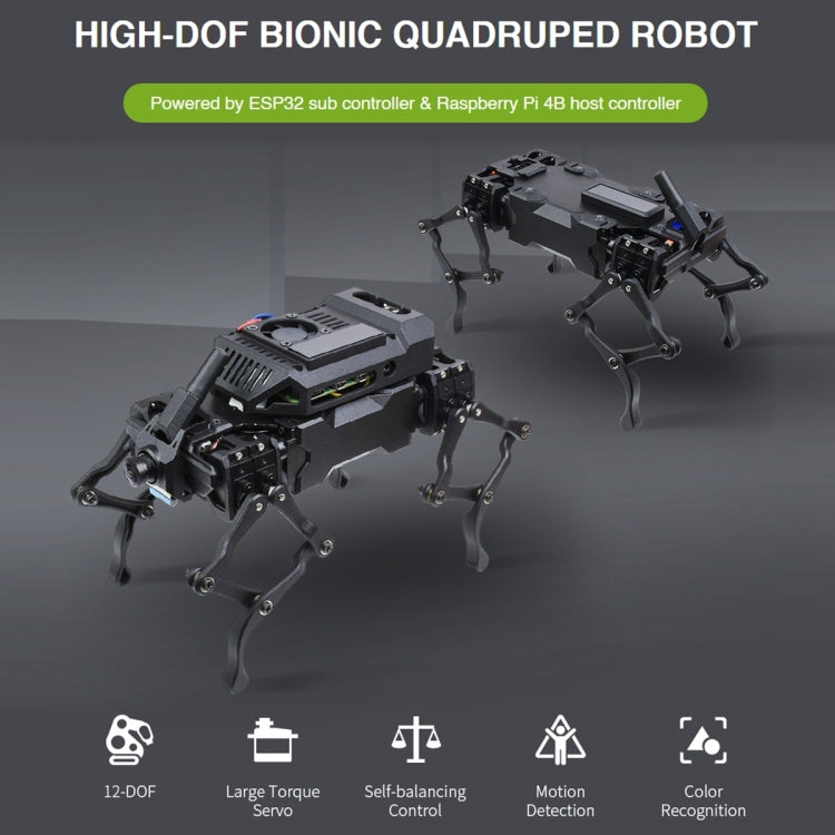 Waveshare WAVEGO 12-DOF Bionic Dog-Like Robot, Extension Pack(US Plug) - free shipping - PMC Jewellery - Order now!